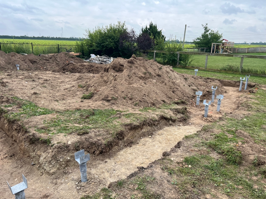 Helical pile installation example